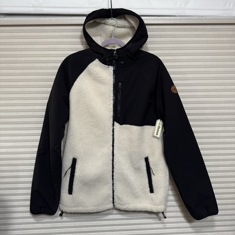 Dravus Full Zip Jacket Men's Medium Sherpa Fleece Hood Zumies NWT Color Block